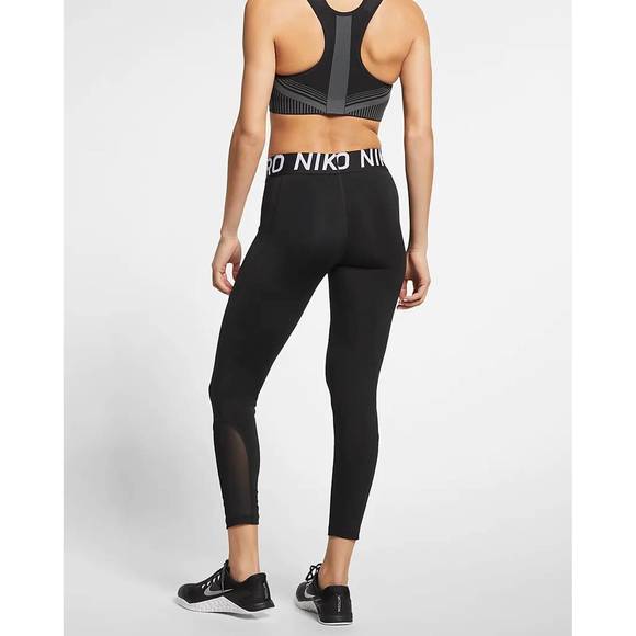 NEW NIKE women's pro 7/8 tight in black/white - Picture 2 of 2